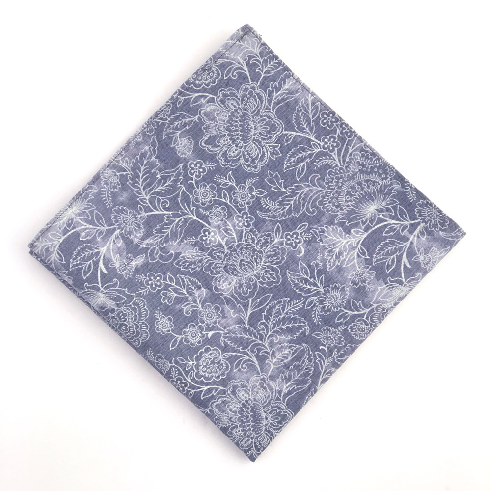 Dusty Violet Chintz Floral Pattern Pocket Square